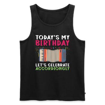 Geburtstag Akkordeon Akkordeonspieler Lustig - Männer Premium Bio Tank Top - Schwarz - Vorne - Michal (187cm)