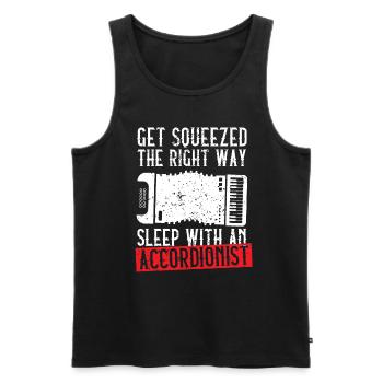 Akkordeon Akkordeonspieler Lustig Musiker - Männer Premium Bio Tank Top - Schwarz - Vorne - Michal (187cm)