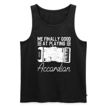 Endlich gut Akkordeon spielen Akkordeonspieler - Männer Premium Bio Tank Top - Schwarz - Vorne - Michal (187cm)
