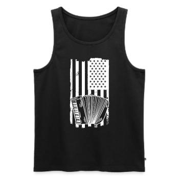 Akkordeon Us Flag - Akkordeon Akkordeonist - Männer Premium Bio Tank Top - Schwarz - Vorne - Michal (187cm)