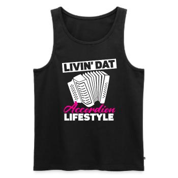 Livin' Dat Accordion Lifestyle Akkordeon - Männer Premium Bio Tank Top - Schwarz - Vorne - Michal (187cm)