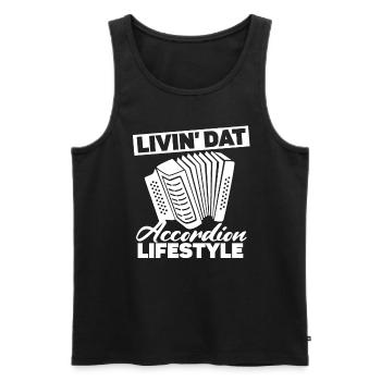 Livin' Dat Accordion Lifestyle - Akkordeon - Männer Premium Bio Tank Top - Schwarz - Vorne - Michal (187cm)