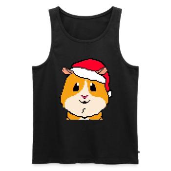 Guinea Pig Pixel Merry Christmas - Men's Premium Organic Tank Top - black - Front - Michal (187cm)