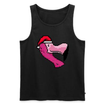 Flamingo Pixelated Christmas - Drôle - Débardeur bio Premium Homme - noir - Devant - Michal (187cm)