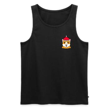 Hamster pixelisé Noël - Drôle - Débardeur bio Premium Homme - noir - Devant - AI Model Male 178 light (178cm)
