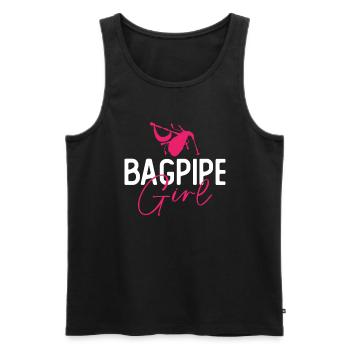 Bagpipe Girl - Bagpipes Scottish Music - Men's Premium Organic Tank Top - black - Front - Michal (187cm)