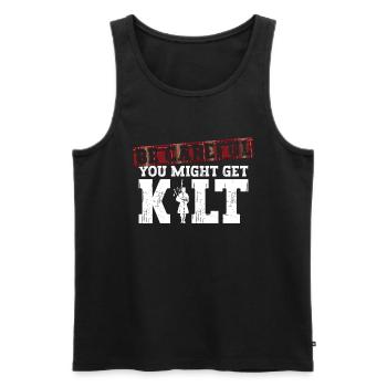 Soyez prudent - vous pourriez avoir kilt - cornemuse - Débardeur bio Premium Homme - noir - Devant - Michal (187cm)