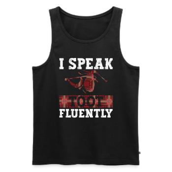 I speak fluent Toot - Bagpipes Scottish - Men's Premium Organic Tank Top - black - Front - Michal (187cm)