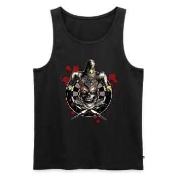 Dartscheibe Skelett Flammen Dartspieler Geschenk - Männer Premium Bio Tank Top - Schwarz - Vorne - Michal (187cm)