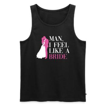 Homme, je me sens comme une mariée - mariée - Débardeur bio Premium Homme - noir - Devant - Michal (187cm)