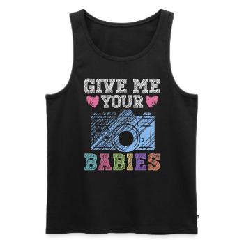 Newborn Photographer Baby Photography Saying - Men's Premium Organic Tank Top - black - Front - Michal (187cm)
