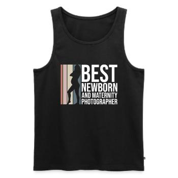 Pregnancy Photography Photographer Pregnant - Men's Premium Organic Tank Top - black - Front - Michal (187cm)