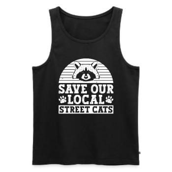 Waschbär Tierschutz Tierrecht Aktivist - Männer Premium Bio Tank Top - Schwarz - Vorne - Michal (187cm)