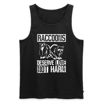 Waschbär Tierschutz Tierrecht Aktivist - Männer Premium Bio Tank Top - Schwarz - Vorne - Michal (187cm)