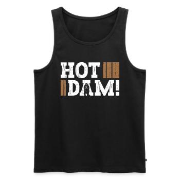Hot dam! - Funny Beaver - Men's Premium Organic Tank Top - black - Front - Michal (187cm)