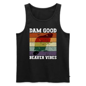 Dam Good Beaver Vibes - Lustiger Biber - Men's Premium Organic Tank Top - black - Front - Michal (187cm)