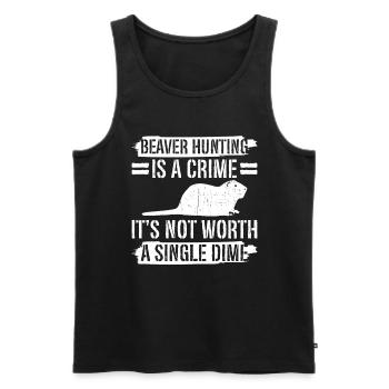 Beaver animal welfare animal rights activiste rongeur - Débardeur bio Premium Homme - noir - Devant - AI Model Male 178 light (178cm)