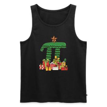 Sapin de Noël Pi - Math Pi Noël - Débardeur bio Premium Homme - noir - Devant - Michal (187cm)