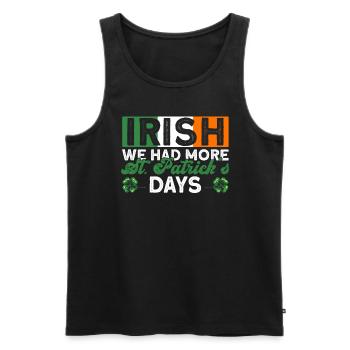 Irlande Irlandais drôle de dicton de la Saint-Patrick - Débardeur bio Premium Homme - noir - Devant - AI Model Male 178 light (178cm)