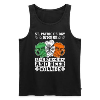 Irlande Irlandais drôle de dicton de la Saint-Patrick - Débardeur bio Premium Homme - noir - Devant - AI Model Male 178 light (178cm)