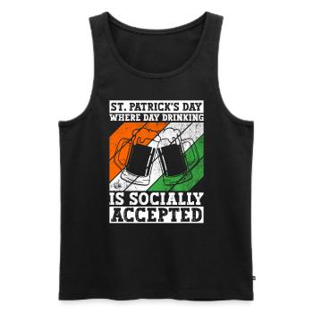 Irland Irisch Lustig Spruch St Patricks Day - Männer Premium Bio Tank Top - Schwarz - Vorne - Michal (187cm)