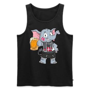 Denmark Fan Elephant - Men's Premium Organic Tank Top - black - Front - AI Model Male 178 light (178cm)