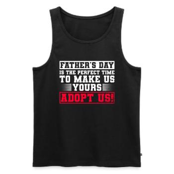 Stiefvater Vatertag Stiefpapa Adoption Geschenk - Männer Premium Bio Tank Top - Schwarz - Vorne - Michal (187cm)