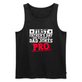 First Father's Day Dad First Time Dad Gift - Men's Premium Organic Tank Top - black - Front - AI Model Male 178 light (178cm)
