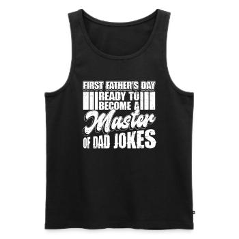 First Father's Day Dad First Time Dad Gift - Men's Premium Organic Tank Top - black - Front - AI Model Male 178 light (178cm)