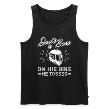 Motorrad Fahrer Biker Papa Lustig Vatertag - Männer Premium Bio Tank Top - Schwarz - Vorne - Michal (187cm)