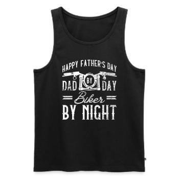 Motorbike Rider Biker Papa Funny Father's Day - Men's Premium Organic Tank Top - black - Front - Michal (187cm)