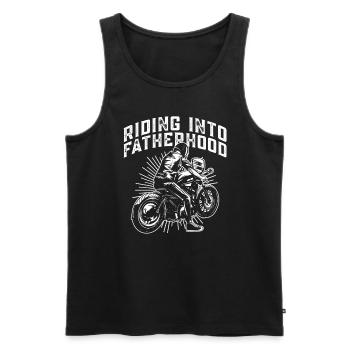 Motorbike Rider Biker Papa Funny Father's Day - Men's Premium Organic Tank Top - black - Front - Michal (187cm)