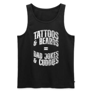 Tattoos & Beards = Dad Jokes & Pets - Men's Premium Organic Tank Top - black - Front - AI Model Male 178 light (178cm)