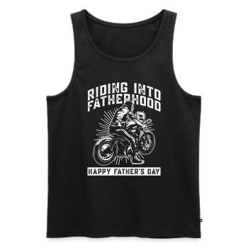Motorbike Rider Biker Papa Funny Father's Day - Men's Premium Organic Tank Top - black - Front - Michal (187cm)