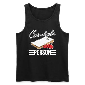 Cornhole Person - Lustiges Cornhole - Männer Premium Bio Tank Top - Schwarz - Vorne - Michal (187cm)