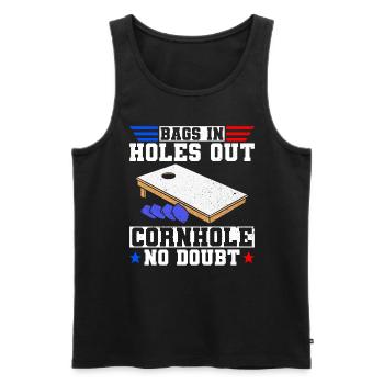 Cornhole Player Blind Hole - Funny Cornhole - Men's Premium Organic Tank Top - black - Front - AI Model Male 178 light (178cm)