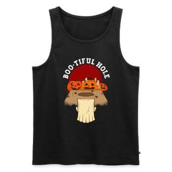 Cornhole Player Halloween - Funny Cornhole - Men's Premium Organic Tank Top - black - Front - AI Model Male 178 light (178cm)
