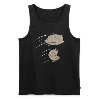 Bohnensäcke in Bewegung werden geworfen - Lustiges - Männer Premium Bio Tank Top - Schwarz - Vorne - Michal (187cm)