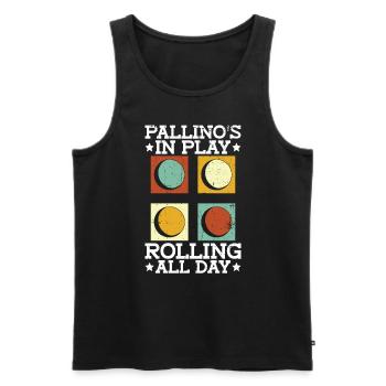Pallino's In Play - Rolling All Day - Boccia - Men's Premium Organic Tank Top - black - Front - Michal (187cm)