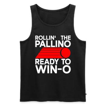 Rollin' The Pallino Ready to Win - Boccia Ball - Men's Premium Organic Tank Top - black - Front - Michal (187cm)