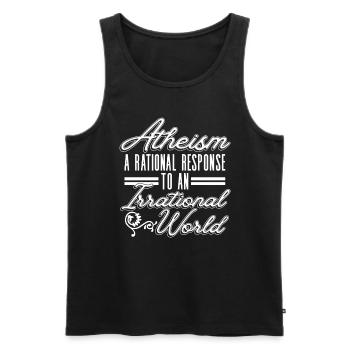 Atheism - a rational response to a - Men's Premium Organic Tank Top - black - Front - AI Model Male 178 light (178cm)