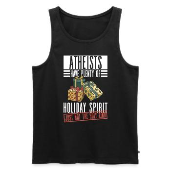 Athéisme athée Anti Église Noël - Débardeur bio Premium Homme - noir - Devant - Michal (187cm)