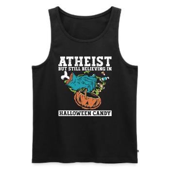 Athéisme athée Anti Église Halloween - Débardeur bio Premium Homme - noir - Devant - Michal (187cm)