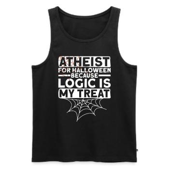 Atheist Logik Atheismus Anti Kirche Halloween - Männer Premium Bio Tank Top - Schwarz - Vorne - AI Model Male 178 light (178cm)