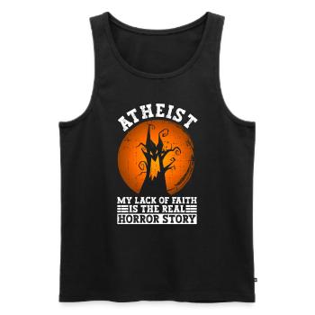 Atheist Atheismus Anti Kirche Halloween - Männer Premium Bio Tank Top - Schwarz - Vorne - Michal (187cm)