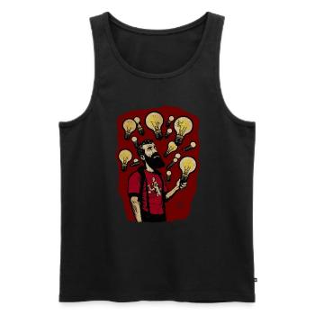 Person Glühbirnen - Atheist Atheismus - Männer Premium Bio Tank Top - Schwarz - Vorne - Michal (187cm)