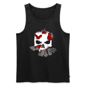 Skull Black Butterflies - Goth Gothic - Débardeur bio Premium Homme - noir - Devant - AI Model Male 178 light (178cm)