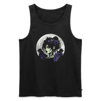 Goth Girl With Black Roses - Gothic - Männer Premium Bio Tank Top - Schwarz - Vorne - AI Model Male 178 light (178cm)