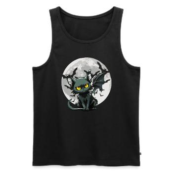 Black Cat Bat - Goth Gothic - Men's Premium Organic Tank Top - black - Front - AI Model Male 178 light (178cm)