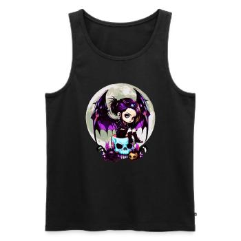 Niedlicher Goth Fledermausflügel Gothic Grufti - Männer Premium Bio Tank Top - Schwarz - Vorne - AI Model Male 178 light (178cm)